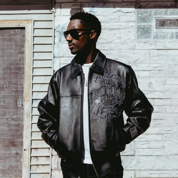 Pelle Pelle Mens Black ChiTown Leather Jacket