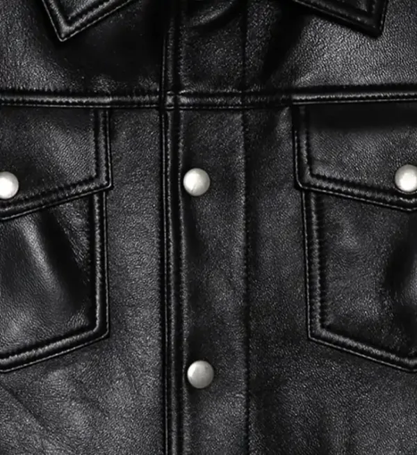 Black-leather-biker-jacket-with-zipper