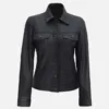 Black-leather-trucker-jacket-for-women