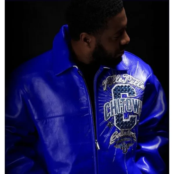 Pelle Pelle ChiTown Blue Leather Jacket