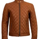 Mens-Cafe-Racer-Quilted-Brown-Jacket