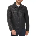 Mens-Classic-Leather-Trucker-Jacket