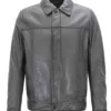 Mens-Trucker-Slim-Fit-Grey-Leather-Jacket