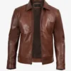 Mens_cognac_real_leather_Harrington_jacket