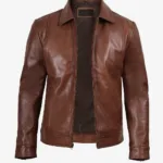 Mens_cognac_real_leather_Harrington_jacket