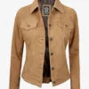 Suede-trucker-jacket-in-light-brown-–-women
