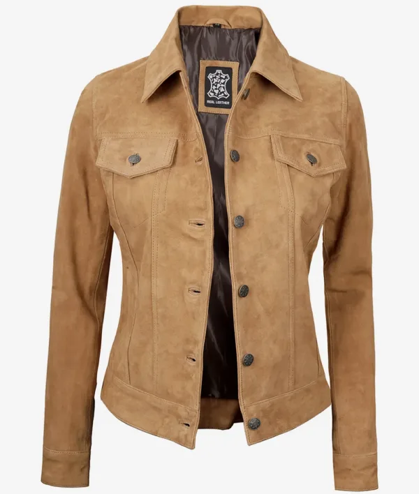 Suede-trucker-jacket-in-light-brown-–-women