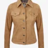 Womens-light-brown-suede-trucker-jacket
