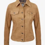 Womens-light-brown-suede-trucker-jacket