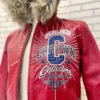 Authentic Pelle Pelle ChiTown Fur Hooded Red Leather Jacket